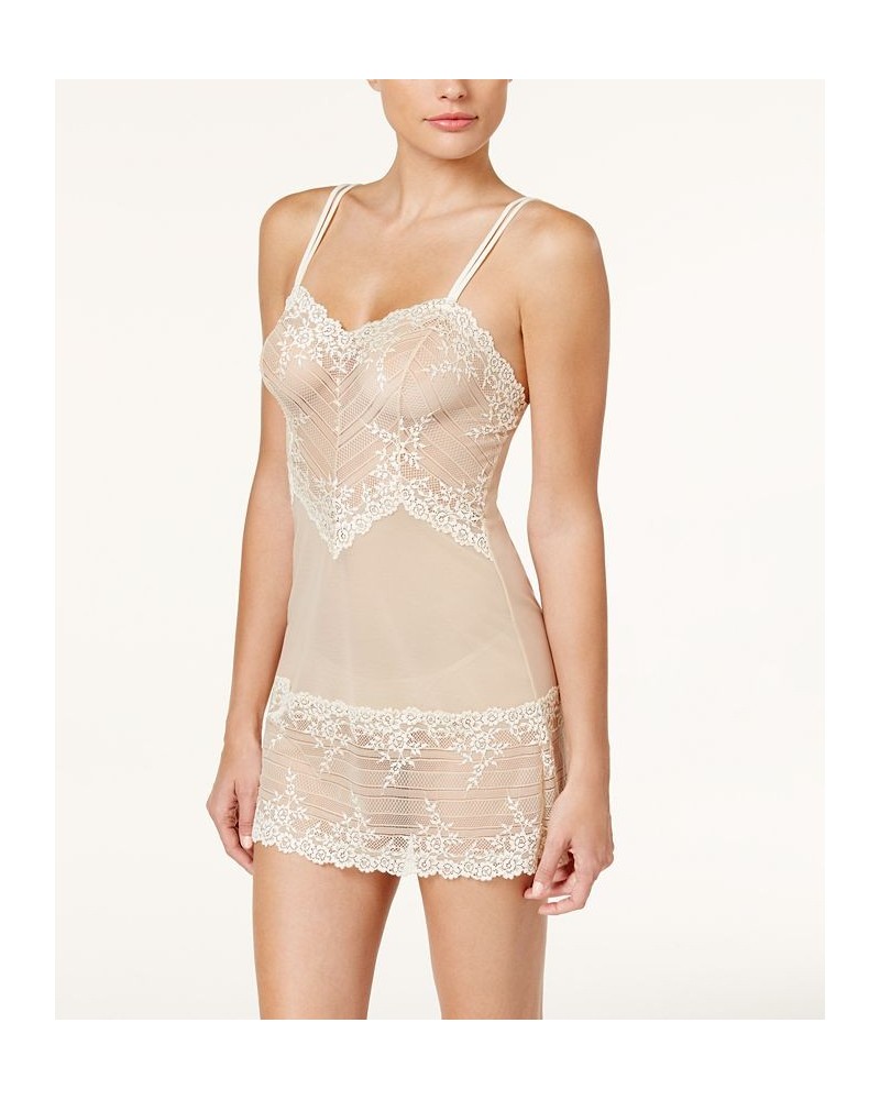 Embrace Lace Sheer Chemise Lingerie Nightgown 814191 Naturally Nude/ Ivory $31.20 Lingerie