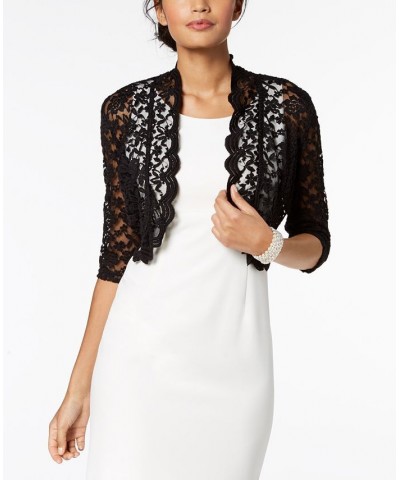 Scalloped Lace Shrug Black $24.01 Jackets