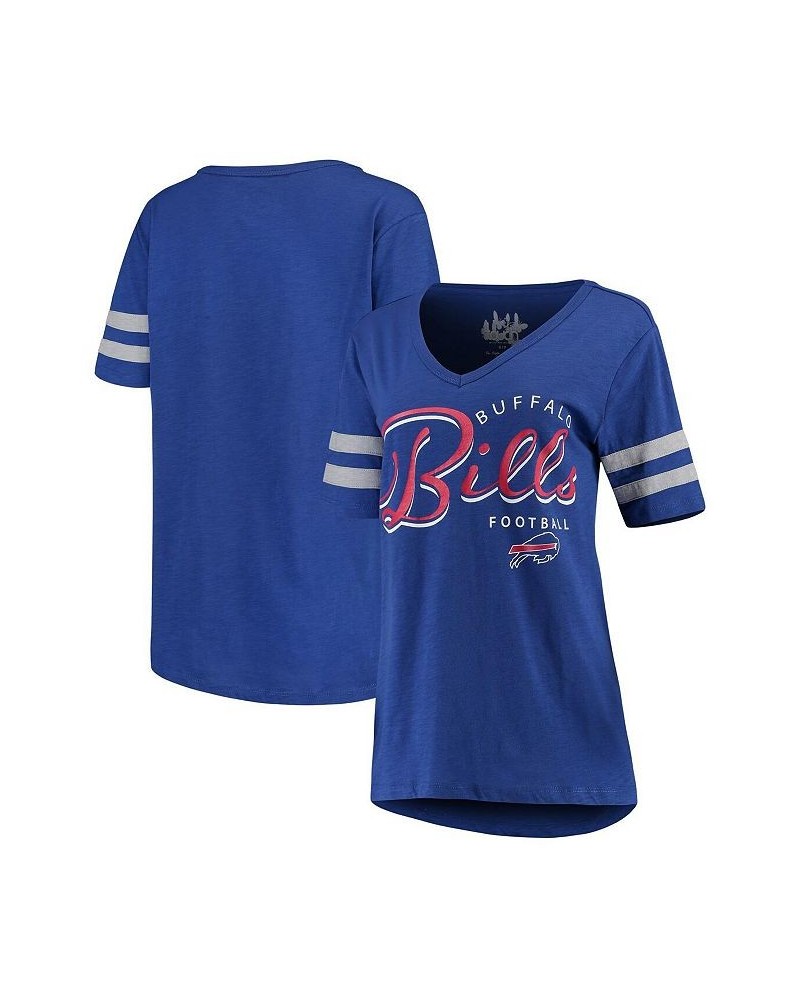 Women's Royal Buffalo Bills Triple Play V-Neck T-shirt Royal $27.49 Tops