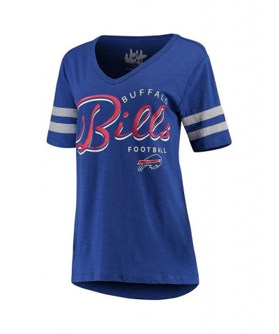 Women's Royal Buffalo Bills Triple Play V-Neck T-shirt Royal $27.49 Tops