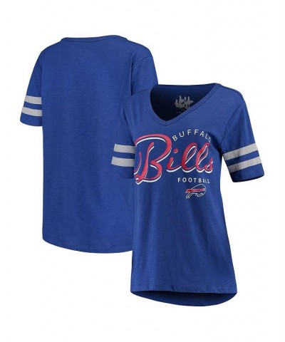 Women's Royal Buffalo Bills Triple Play V-Neck T-shirt Royal $27.49 Tops