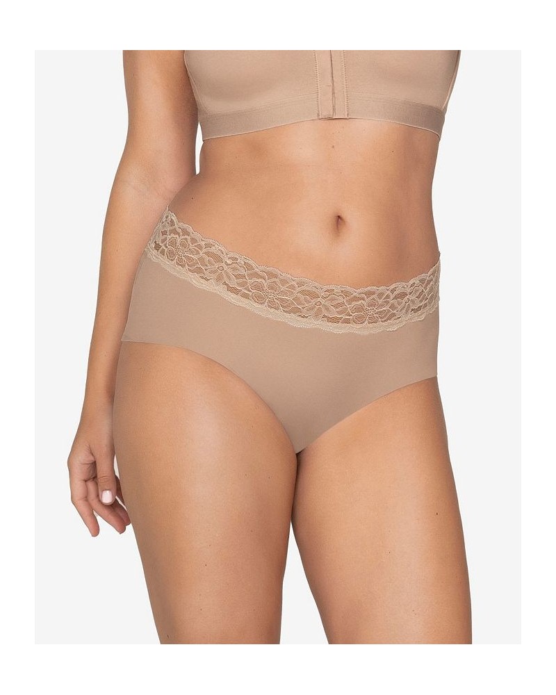 Ultra Light Lace Trim Hipster Panty Tan/Beige $13.72 Panty