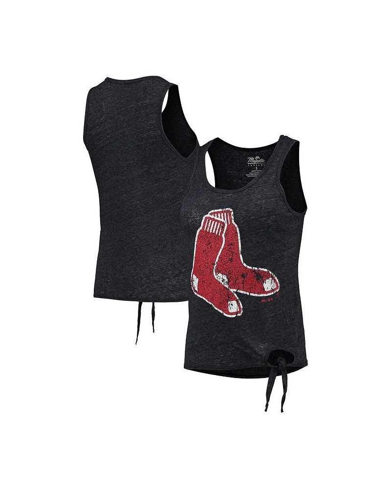 Women's Threads Navy Boston Red Sox Scoop Neck Racerback Side Tie Tri-Blend Tank Top Navy $22.00 Tops