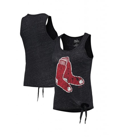 Women's Threads Navy Boston Red Sox Scoop Neck Racerback Side Tie Tri-Blend Tank Top Navy $22.00 Tops