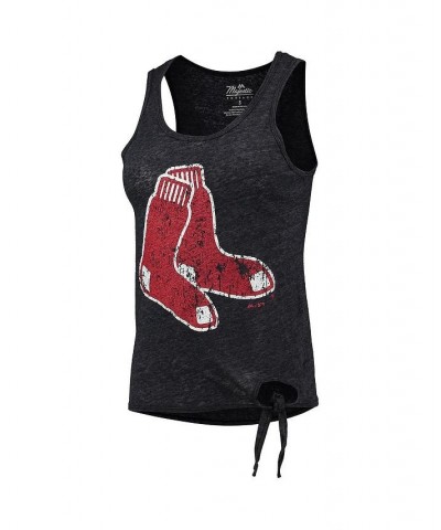 Women's Threads Navy Boston Red Sox Scoop Neck Racerback Side Tie Tri-Blend Tank Top Navy $22.00 Tops