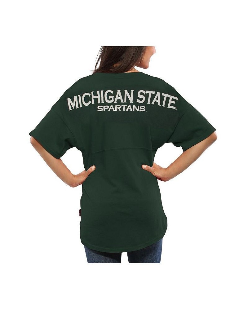 Women's Green Michigan State Spartans Oversized T-shirt Green $34.30 Tops