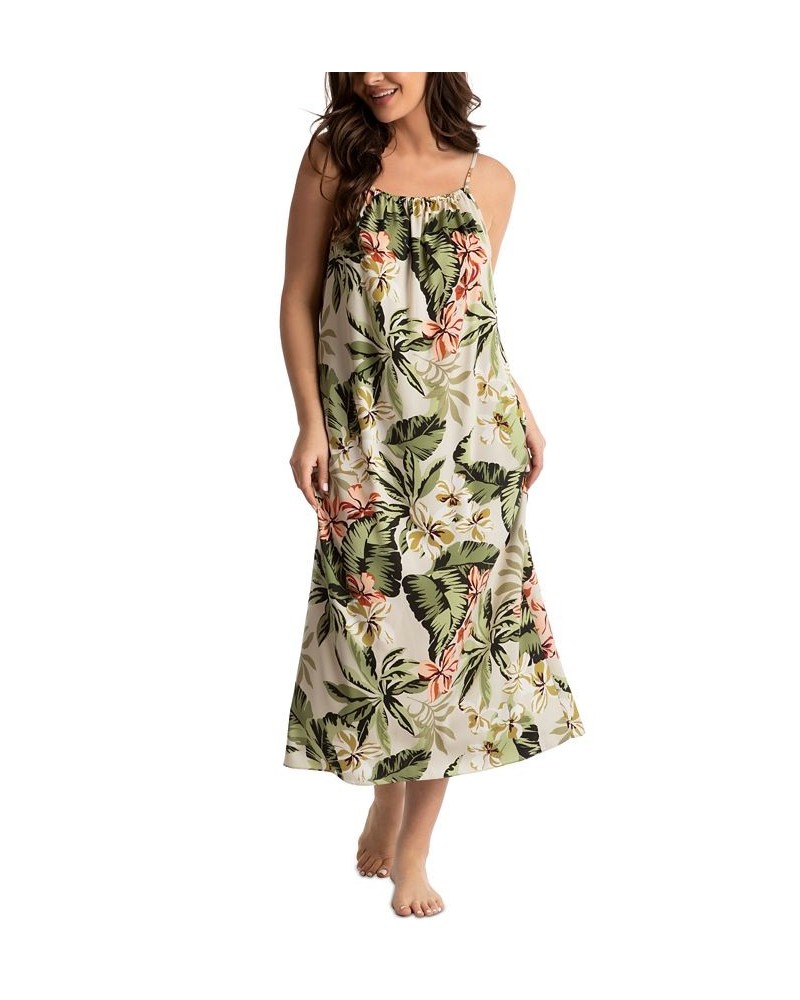 Women's Maren Printed Satin Sleeveless Gown Taupe $21.42 Sleepwear