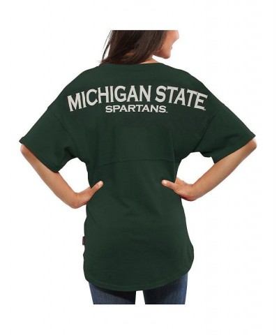 Women's Green Michigan State Spartans Oversized T-shirt Green $34.30 Tops