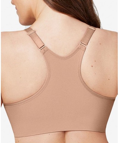 Women's Plus Size Front Close Wonder Wire Bra with Smoothing Back Brown $22.24 Bras