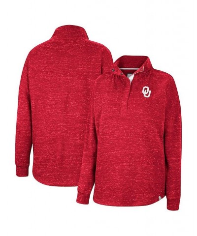 Women's Crimson Oklahoma Sooners Natalie Speckled Quarter-Snap Top Crimson $30.60 Tops