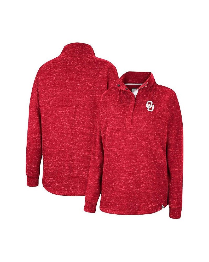 Women's Crimson Oklahoma Sooners Natalie Speckled Quarter-Snap Top Crimson $30.60 Tops