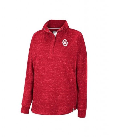 Women's Crimson Oklahoma Sooners Natalie Speckled Quarter-Snap Top Crimson $30.60 Tops