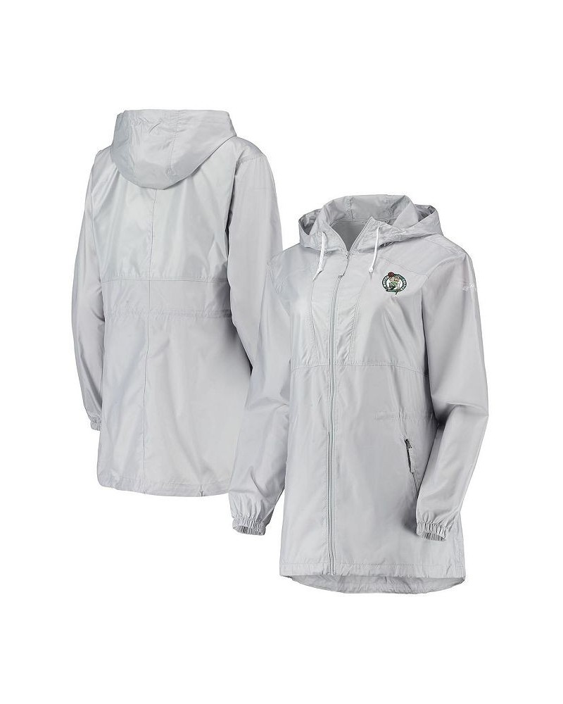 Women's Gray Boston Celtics Flashback Full-Zip Jacket Gray $40.80 Jackets