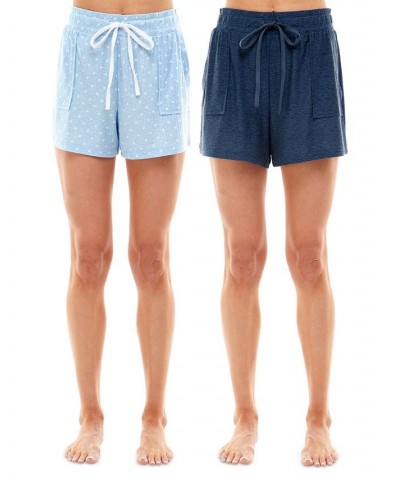 2-Pack Yummy Super Soft Slant-Pocket Sleep Shorts Tiny Hole Punch Delicate Blue/spacedye Vintage Indigo $12.47 Sleepwear