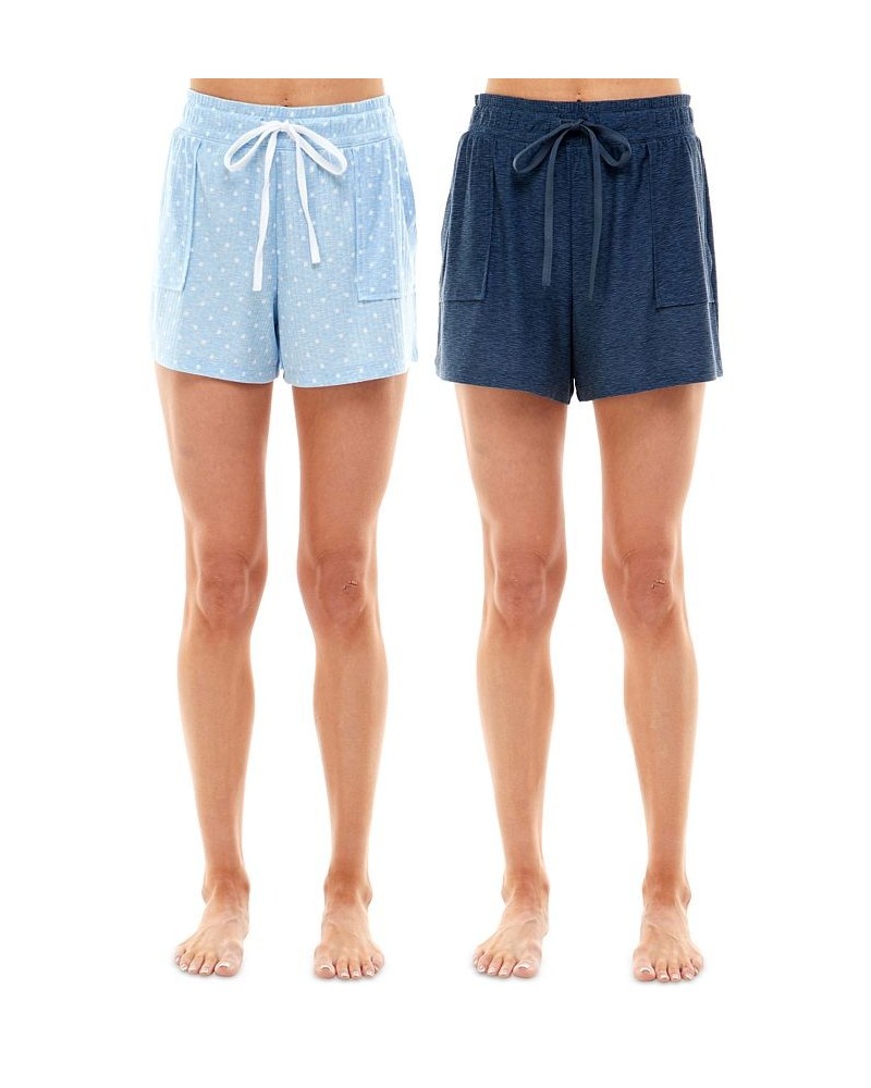 2-Pack Yummy Super Soft Slant-Pocket Sleep Shorts Tiny Hole Punch Delicate Blue/spacedye Vintage Indigo $12.47 Sleepwear