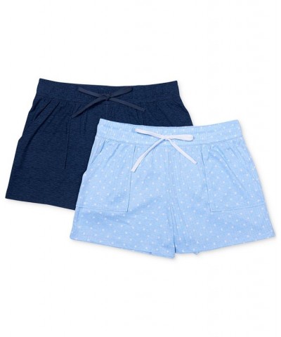 2-Pack Yummy Super Soft Slant-Pocket Sleep Shorts Tiny Hole Punch Delicate Blue/spacedye Vintage Indigo $12.47 Sleepwear