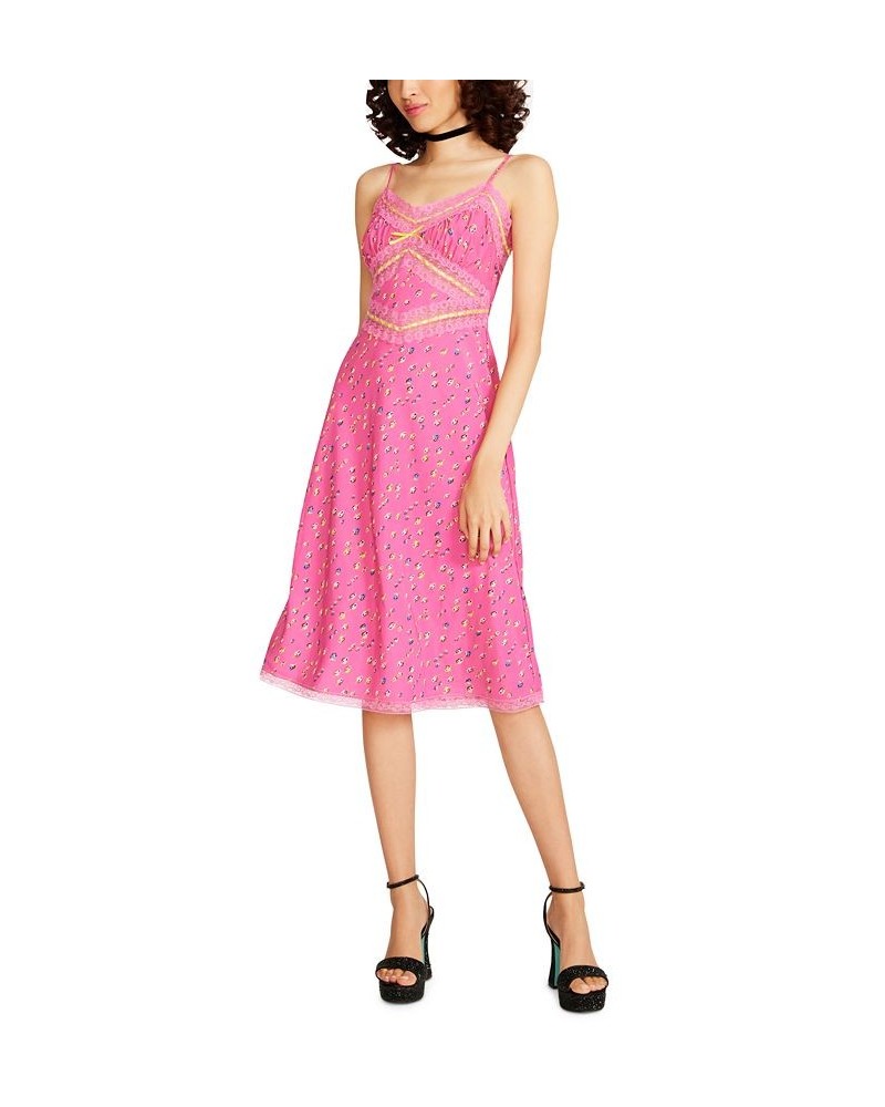 Women's Hollywood Lace-Trimmed Midi Dress Stargazer Pink $47.60 Dresses