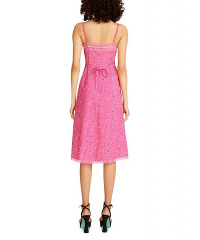 Women's Hollywood Lace-Trimmed Midi Dress Stargazer Pink $47.60 Dresses