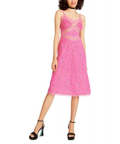 Women's Hollywood Lace-Trimmed Midi Dress Stargazer Pink $47.60 Dresses