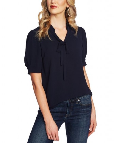 Ruffled V-Neck Tie Top Caviar $23.53 Tops