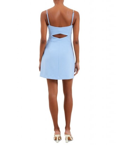 Women's Whisper Straight-Neck Strappy Dress Blue $67.62 Dresses