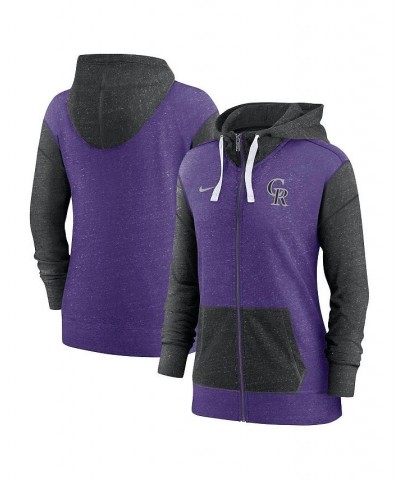 Women's Purple Colorado Rockies Full-Zip Hoodie Purple $44.10 Sweatshirts