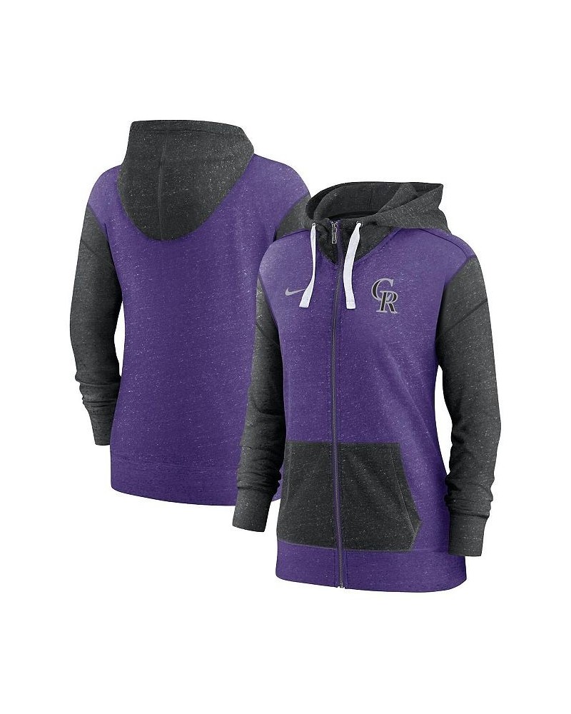 Women's Purple Colorado Rockies Full-Zip Hoodie Purple $44.10 Sweatshirts