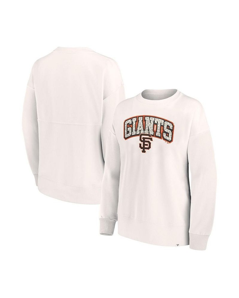 Women's Branded Cream San Francisco Giants Leopard Pullover Sweatshirt Cream $32.50 Sweatshirts