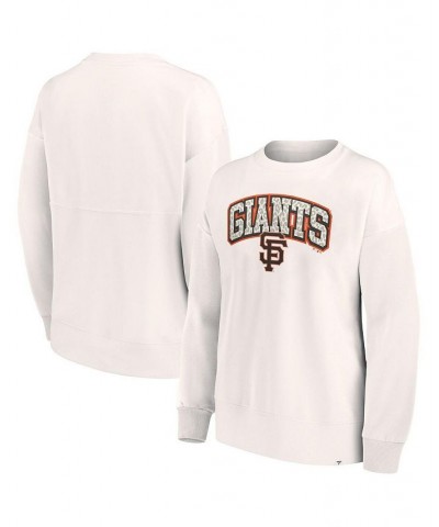 Women's Branded Cream San Francisco Giants Leopard Pullover Sweatshirt Cream $32.50 Sweatshirts