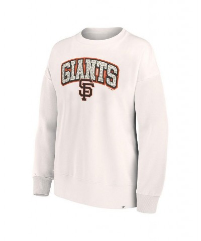 Women's Branded Cream San Francisco Giants Leopard Pullover Sweatshirt Cream $32.50 Sweatshirts