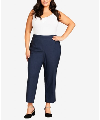 Plus Size Super Stretch Zip Pants with Petite Length Indigo $31.60 Pants