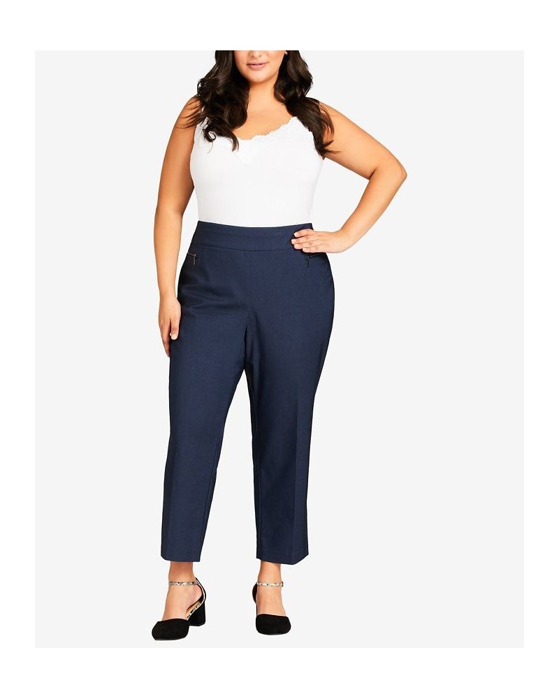 Plus Size Super Stretch Zip Pants with Petite Length Indigo $31.60 Pants