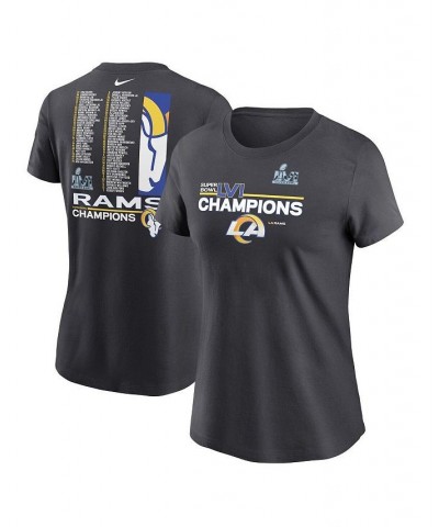 Women's Anthracite Los Angeles Rams Super Bowl LVI Champions Roster T-shirt Anthracite $23.92 Tops