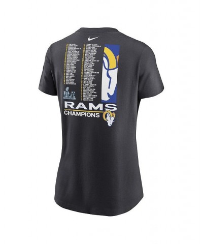 Women's Anthracite Los Angeles Rams Super Bowl LVI Champions Roster T-shirt Anthracite $23.92 Tops