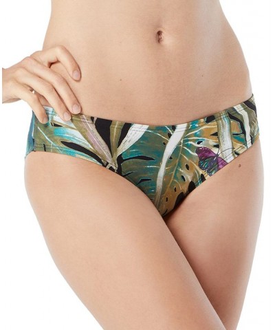 Women's Printed Crop Top & Bikini Bottoms Black $50.96 Swimsuits