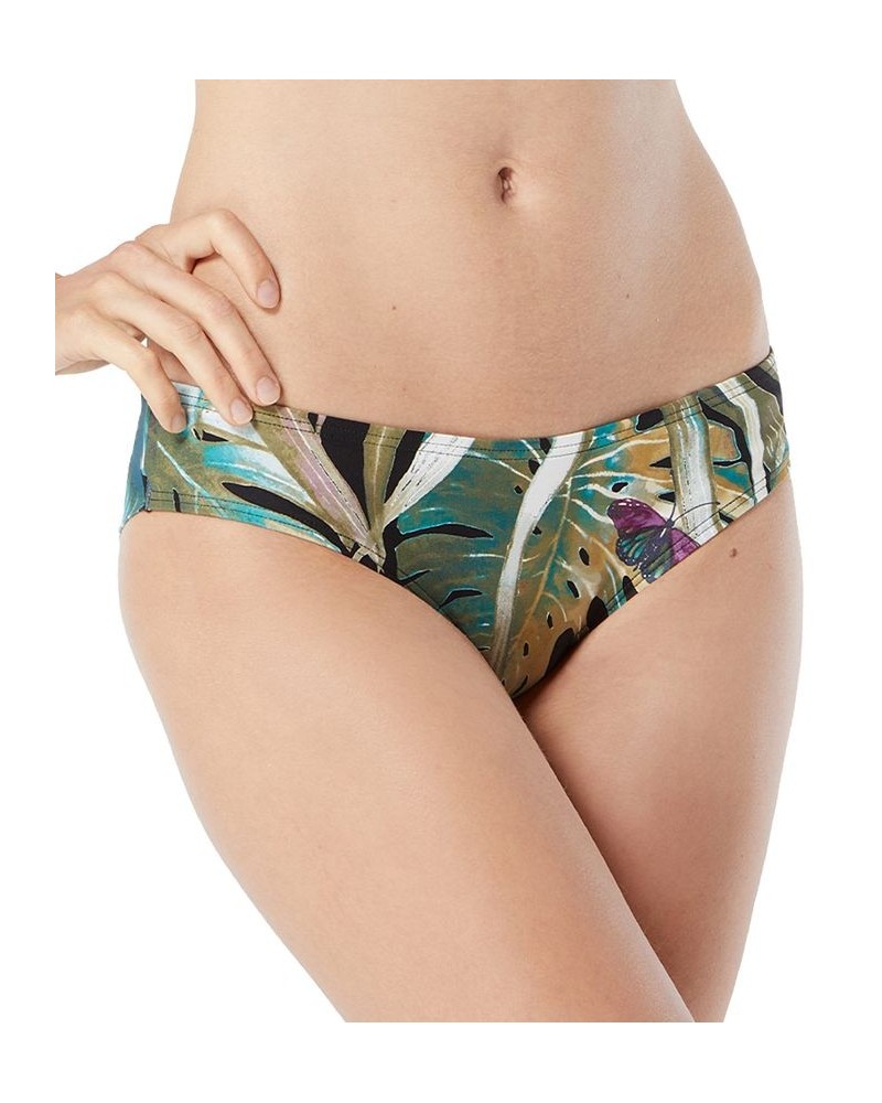 Women's Printed Crop Top & Bikini Bottoms Black $50.96 Swimsuits