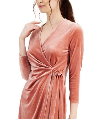 Velvet Wrap Sheath Dress Anise $29.72 Dresses