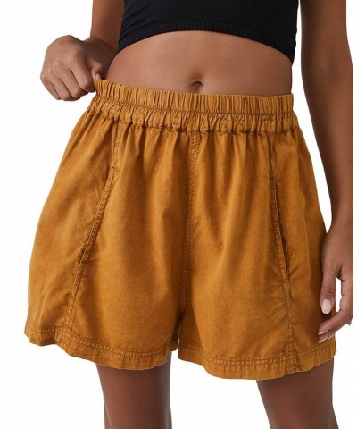 Women's Get Free Poplin Pull-On Shorts Brown $36.72 Shorts