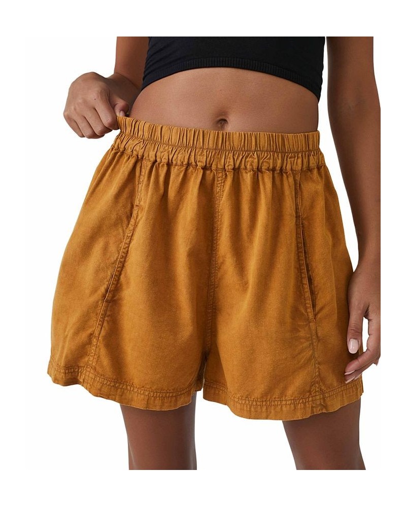 Women's Get Free Poplin Pull-On Shorts Brown $36.72 Shorts