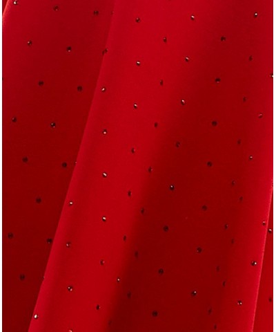 Juniors' Rhinestone-Embellished Fit & Flare Dress Red $15.39 Dresses