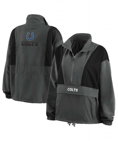 Women's Charcoal Indianapolis Colts Popover Packable Half-Zip Jacket Charcoal $33.00 Jackets