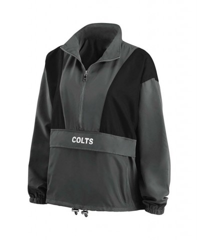 Women's Charcoal Indianapolis Colts Popover Packable Half-Zip Jacket Charcoal $33.00 Jackets