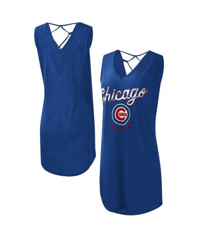 Women's Royal Chicago Cubs Game Time Slub Beach V-Neck Cover-Up Dress Royal $22.05 Swimsuits