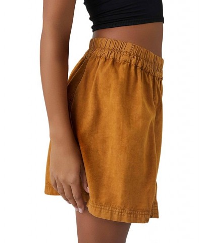 Women's Get Free Poplin Pull-On Shorts Brown $36.72 Shorts