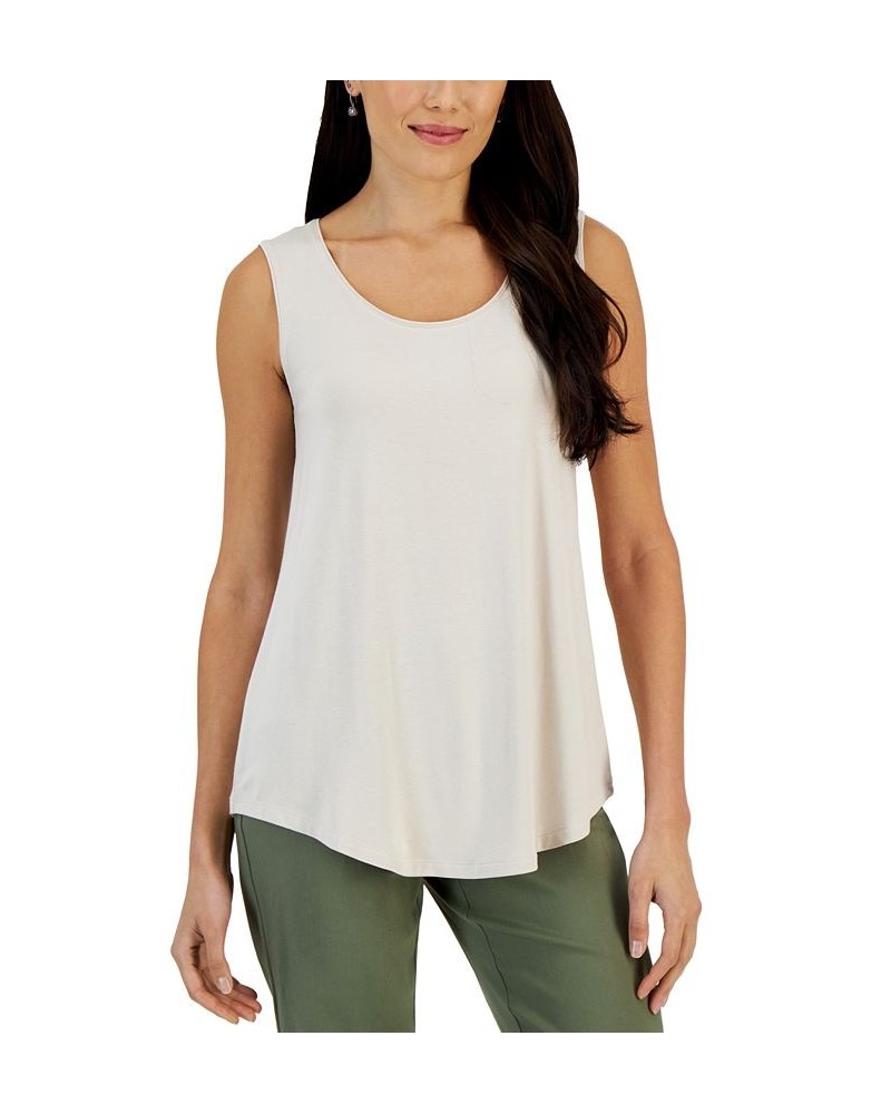 Scoop Neck Tank Top Pebble $10.49 Tops