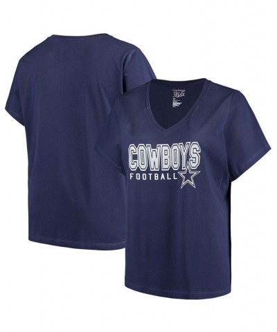 Women's Navy Dallas Cowboys Glitter T-shirt Navy $23.51 Tops