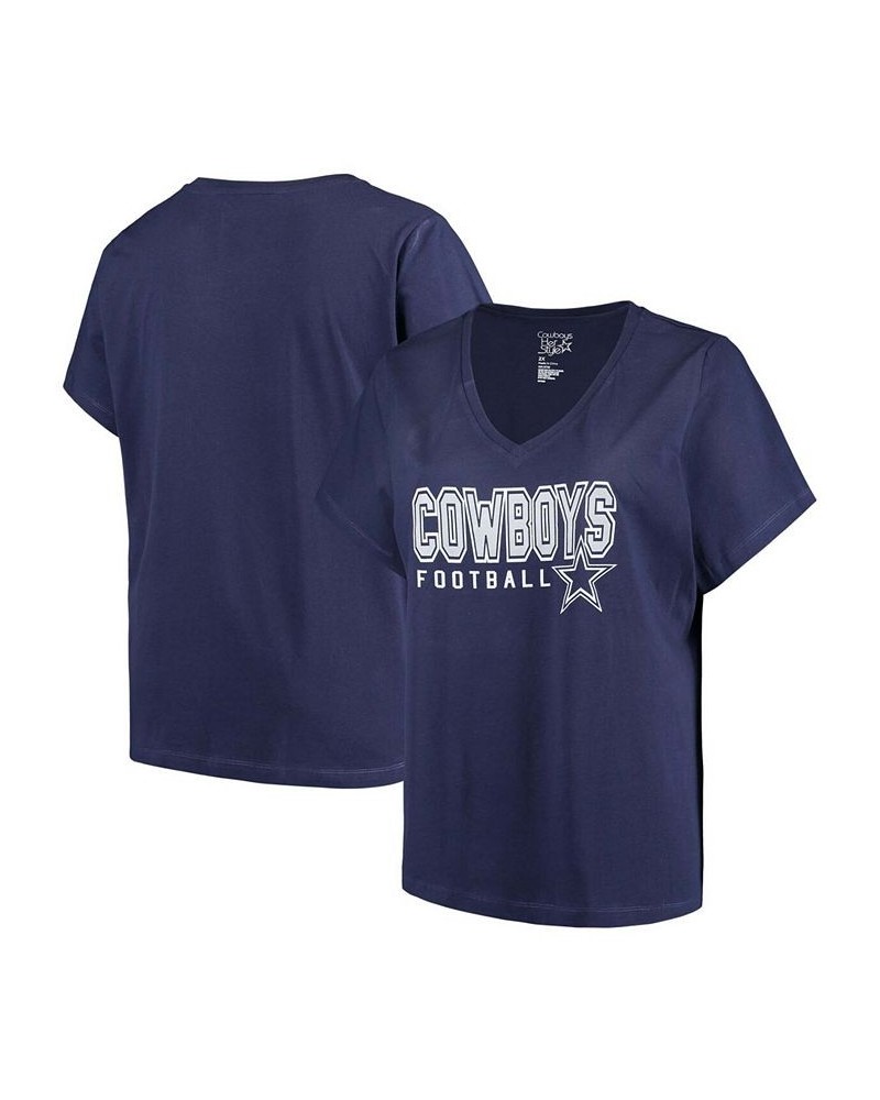 Women's Navy Dallas Cowboys Glitter T-shirt Navy $23.51 Tops