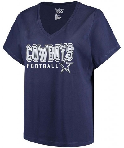 Women's Navy Dallas Cowboys Glitter T-shirt Navy $23.51 Tops