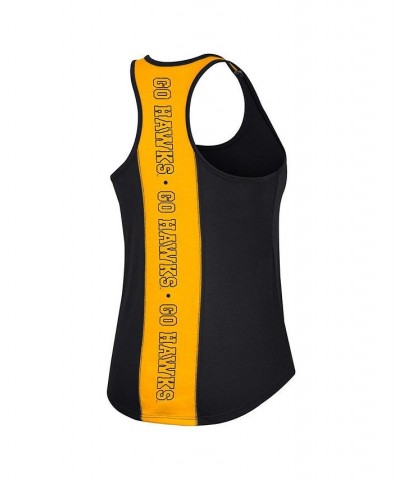 Women's Black Iowa Hawkeyes 10 Days Racerback Scoop Neck Tank Top Black $15.58 Tops