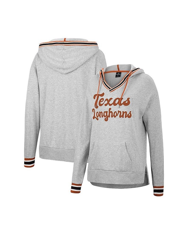 Women's Heathered Gray Texas Longhorns Andy V-Neck Pullover Hoodie Heathered Gray $27.95 Sweatshirts